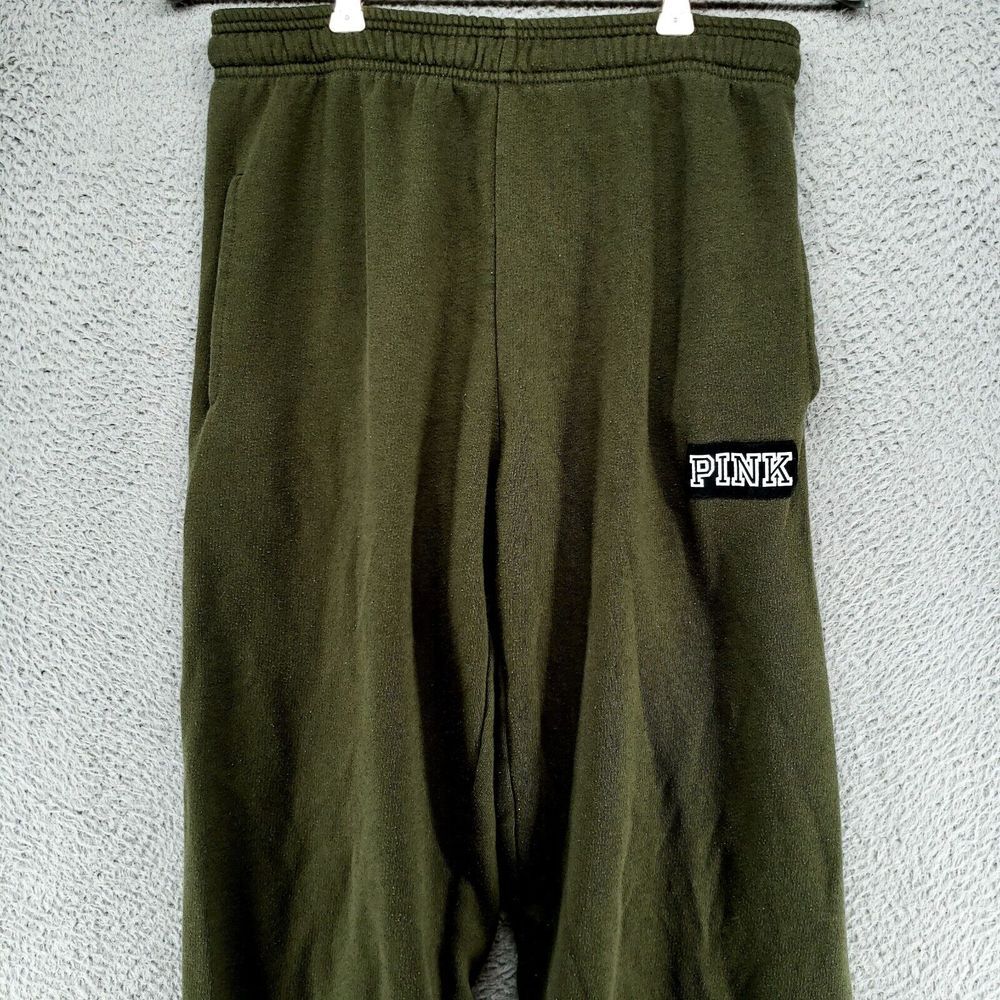 PINK‎ Victoria's Secret Sweatpants Women's XS Green Jogger Fleece